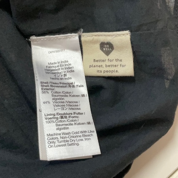 Madewell V-Neck Puff Sleeve Mini Dress in Floral Ikat Black XXL - Picture 13 of 14